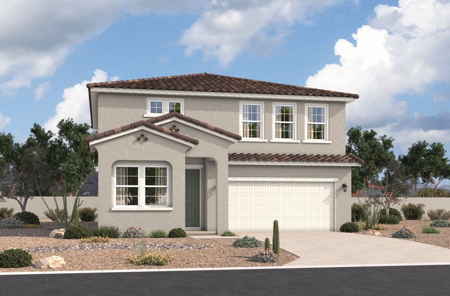 Representative exterior photo of a completed home built from the Pantano by Beazer Homes in Montana Vista: Highland, Buckeye, AZ (Image 18).
