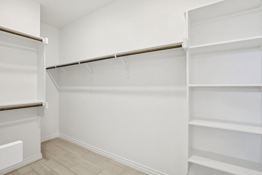 Walk in closet featuring light wood-type flooring