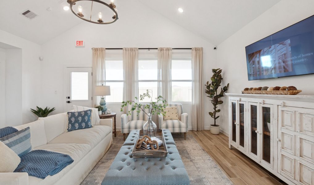 Great room with vaulted ceiling Great room with vaulted ceiling