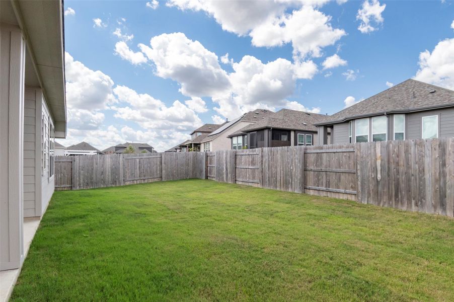 Exterior details and patio area of a home in Crosswinds, Kyle (Image 4). Exterior details and patio area of a home in Crosswinds, Kyle (Image 4).
