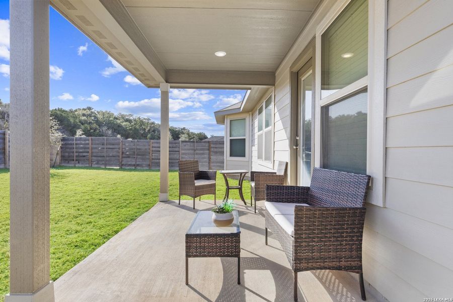Exterior details and patio area of a home in Fox Falls, Boerne (Image 25). Exterior details and patio area of a home in Fox Falls, Boerne (Image 25).