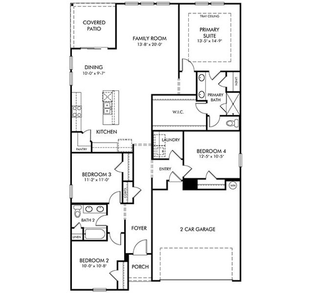 2D floor plan layout of this home in Briarcreek - Legacy Series, Antioch, TN (Image 2).