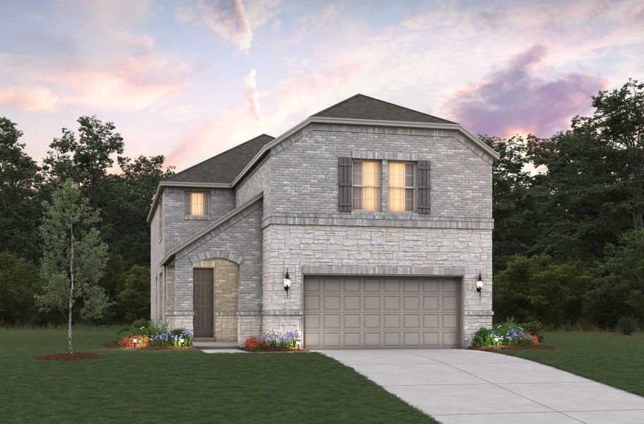 Representative exterior photo of a completed home built from the Bluebell by Beazer Homes in Saratoga: Fields 40', Aubrey, TX (Image 2).