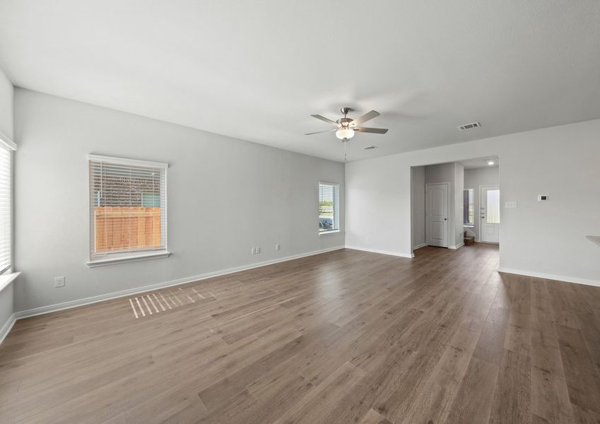 The living room has windows that let in great, natural light. The living room has windows that let in great, natural light.