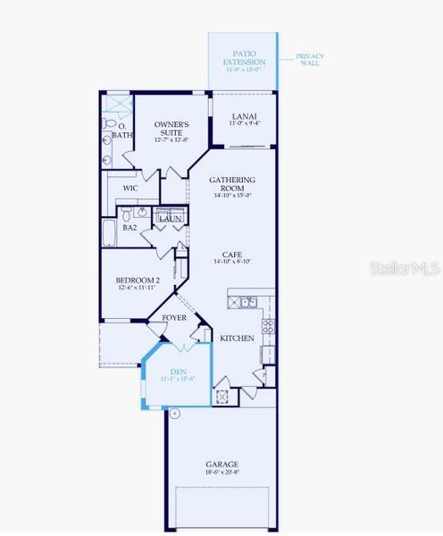 2D floor plan layout of this home in Talon Preserve on Palmer Ranch, Nokomis, FL (Image 4).