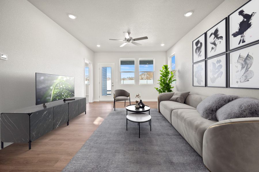 Representative furnished interior of a home built from the Manitou by View Homes in Aspen Meadows – Townhomes, Colorado Springs (Image 18). Representative furnished interior of a home built from the Manitou by View Homes in Aspen Meadows – Townhomes, Colorado Springs (Image 18).