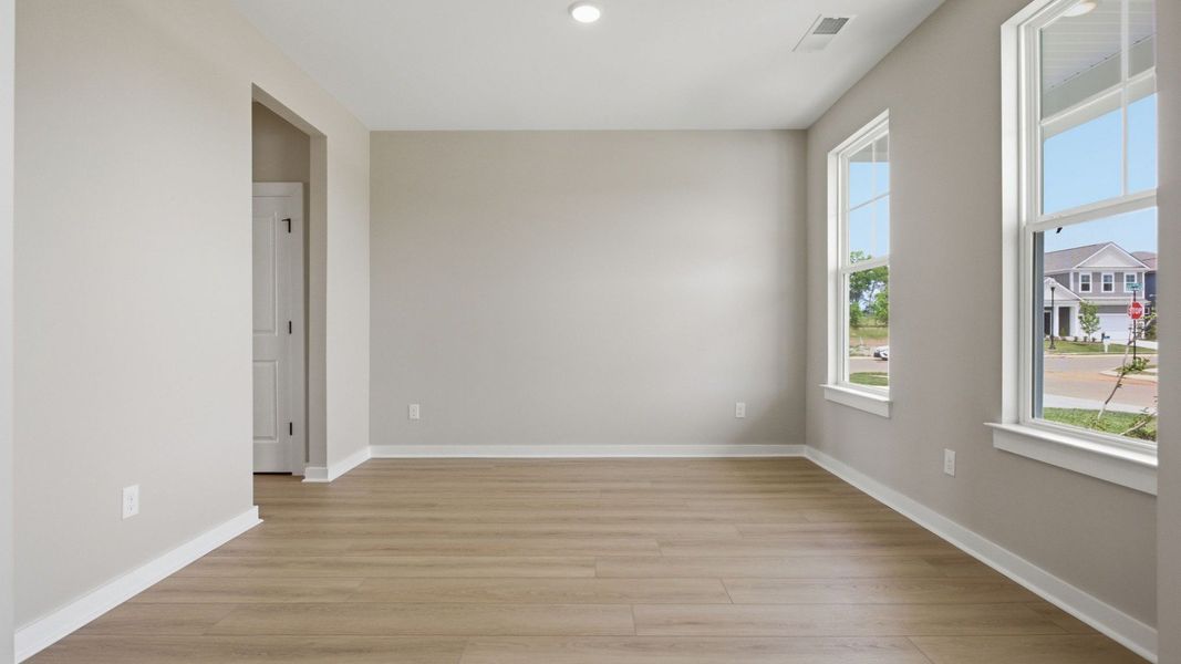Flex Room with bright natural light through windows Flex Room with bright natural light through windows