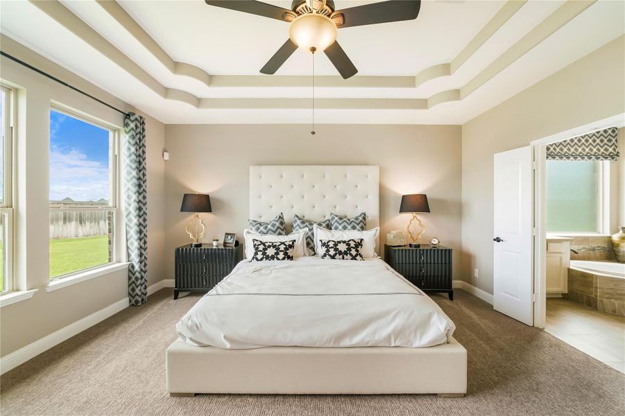 Furnished interior view inside a new home in Valencia: Hilltop Collection, Manvel (Image 18).