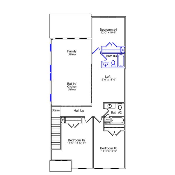 2D floor plan layout of this home in Grand Park, Leland, NC (Image 4). 2D floor plan layout of this home in Grand Park, Leland, NC (Image 4).