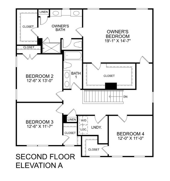 2D floor plan layout for the Hudson by Ryan Homes in Linden Park, Moore, SC (Image 2). 2D floor plan layout for the Hudson by Ryan Homes in Linden Park, Moore, SC (Image 2).