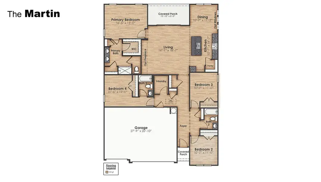 2D floor plan layout of this home in Merchant Point, Jacksonville, NC (Image 3).
