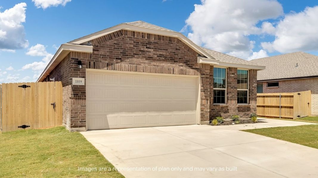 Representative exterior photo of a completed home built from the Jaxson by D.R. Horton in Mustang Ridge, Andrews, TX (Image 14).