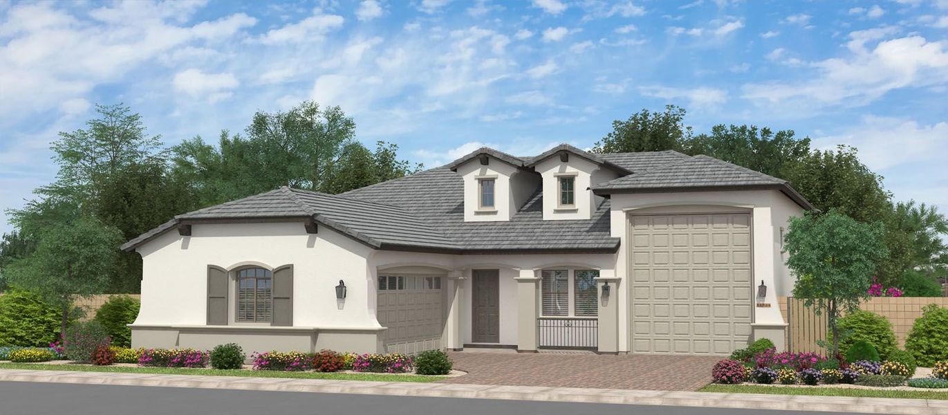 Front exterior of a home in the Sonoma Coast at Enclave community, located in Litchfield Park, AZ (Image 5).
