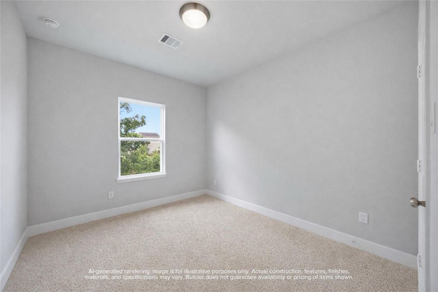 Welcoming Rooms: A Secondary Bedroom serves as a polished oasis for guests or family.