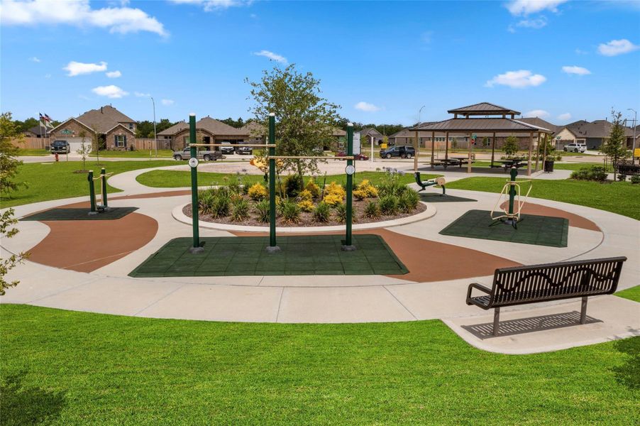 Amenities include a community park, playground, outdoor gym, beach volleyball court and covered pavilion Amenities include a community park, playground, outdoor gym, beach volleyball court and covered pavilion