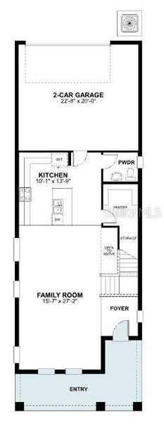 2D floor plan layout of this home in Lake Star at Ovation, Winter Garden, FL (Image 4).
