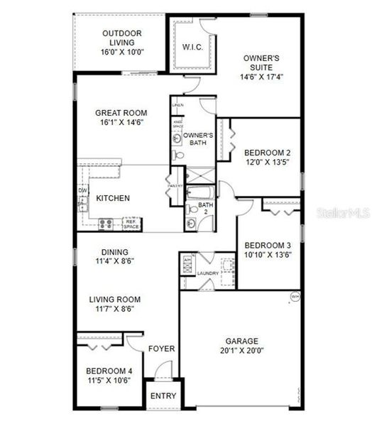 2D floor plan layout of this home in , Poinciana, FL (Image 3). 2D floor plan layout of this home in , Poinciana, FL (Image 3).
