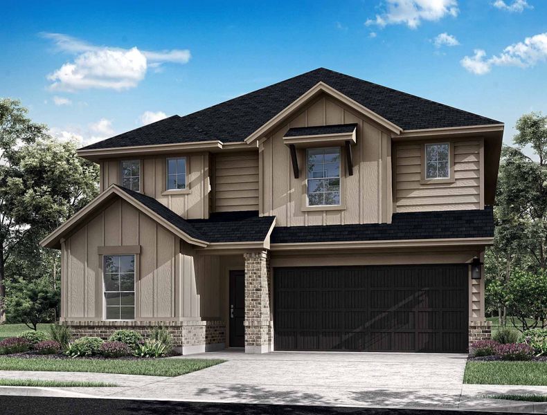 Representative exterior photo of a completed home built from the Verbena by Tri Pointe Homes in Mason Woods, Cypress, TX (Image 21).