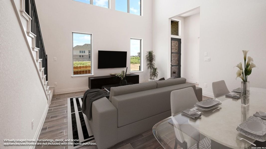 Furnished interior view inside a new home in Legacy at Lake Dunlap, New Braunfels (Image 10). Furnished interior view inside a new home in Legacy at Lake Dunlap, New Braunfels (Image 10).