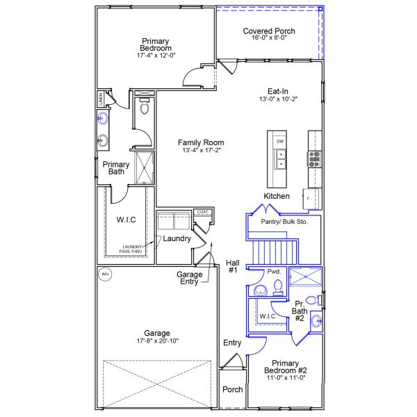 2D floor plan layout of this home in Fieldstone, Lexington, NC (Image 2).