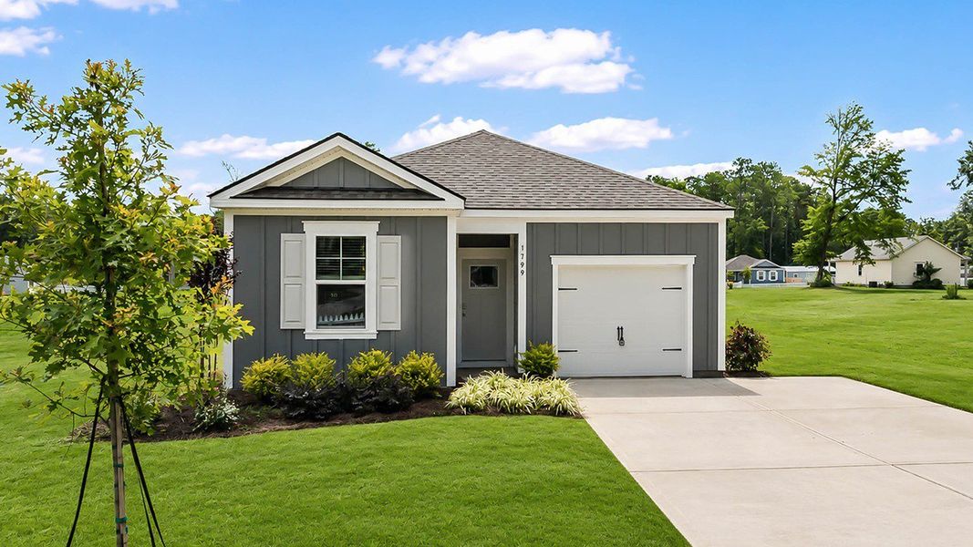 Representative exterior photo of a completed home built from the Cameron by D.R. Horton in Sheep Island, Summerville, SC (Image 1). Representative exterior photo of a completed home built from the Cameron by D.R. Horton in Sheep Island, Summerville, SC (Image 1).