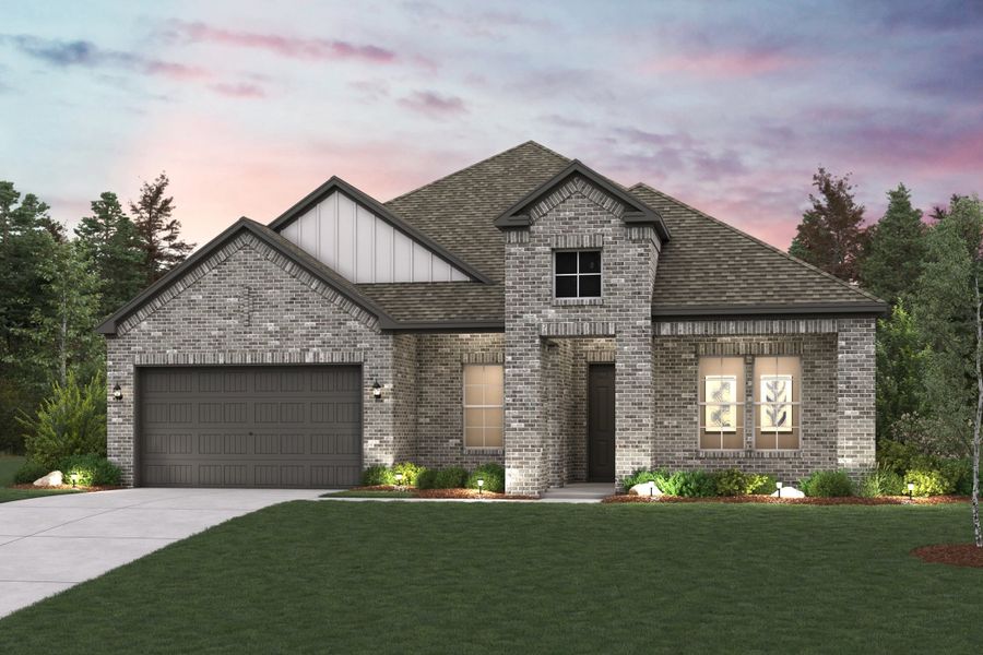 Representative exterior photo of a completed home built from the Chatfield by Century Communities in Woodshore, Clute, TX (Image 1). Representative exterior photo of a completed home built from the Chatfield by Century Communities in Woodshore, Clute, TX (Image 1).