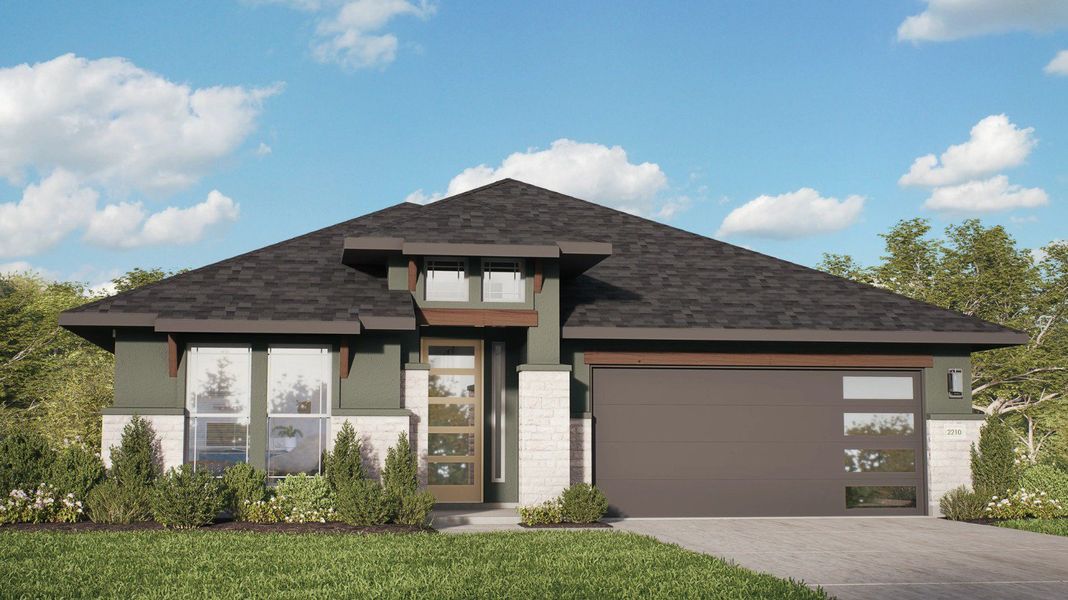 2D floor plan layout for the Oleander by DRB Homes in The Crossvine, Schertz, TX (Image 4).