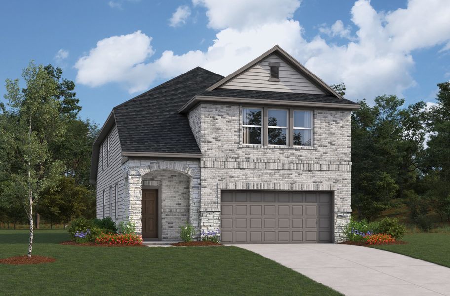 Representative exterior photo of a completed home built from the Wallace by Beazer Homes in Laurel Landing: Landmark Collection, Alvin, TX (Image 7). Representative exterior photo of a completed home built from the Wallace by Beazer Homes in Laurel Landing: Landmark Collection, Alvin, TX (Image 7).