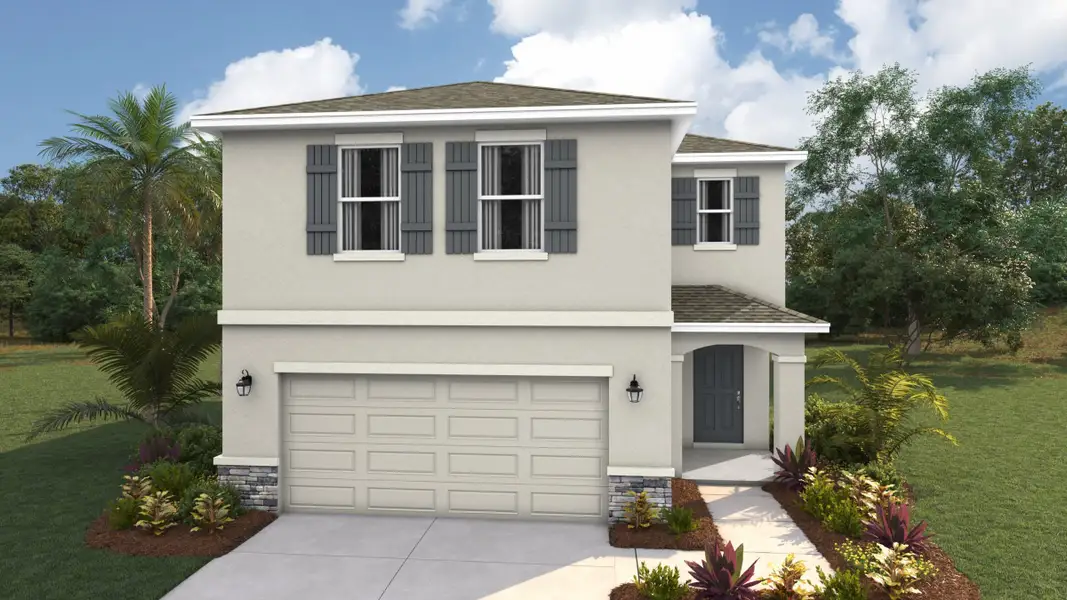 Front exterior of a new home in Star Farms at Lakewood Ranch, Lakewood Ranch, FL, highlighting curb appeal (Image 1). Front exterior of a new home in Star Farms at Lakewood Ranch, Lakewood Ranch, FL, highlighting curb appeal (Image 1).