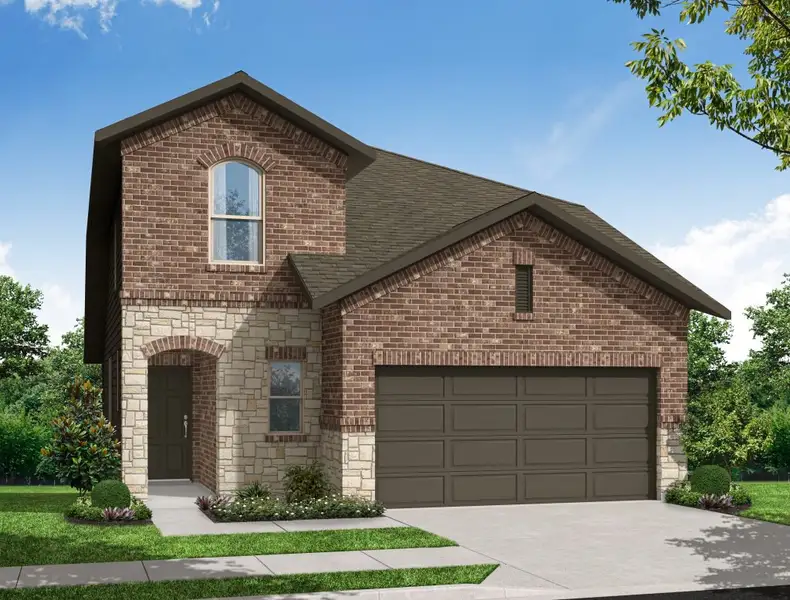Representative exterior photo of a completed home built from the Oak by Impression Homes in Churchill, Anna, TX (Image 9).