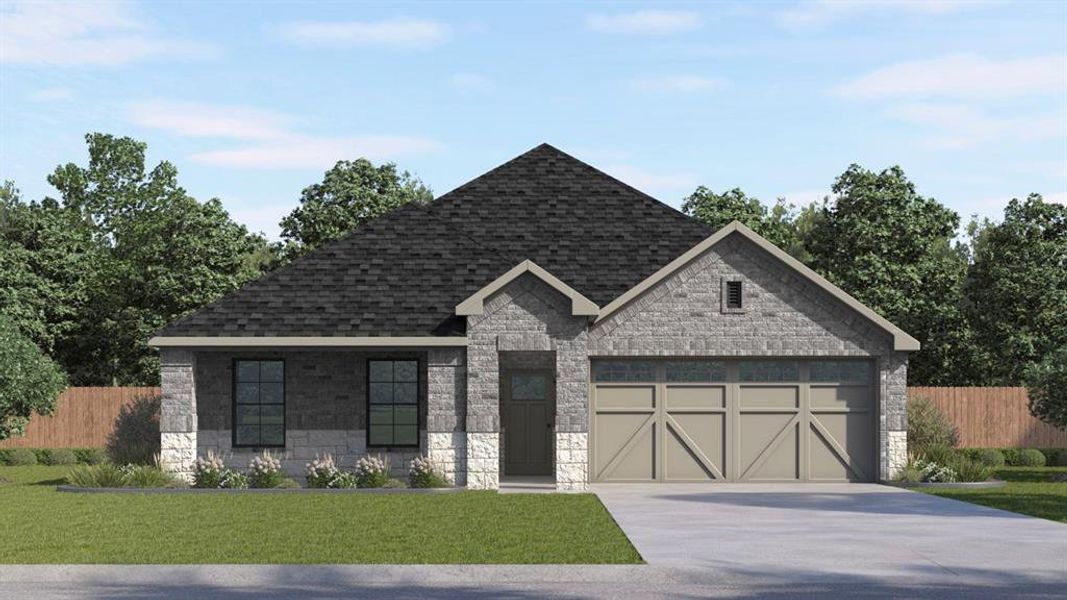 Front exterior of a new home in Windchime, Celina, TX, highlighting curb appeal (Image 1). Front exterior of a new home in Windchime, Celina, TX, highlighting curb appeal (Image 1).