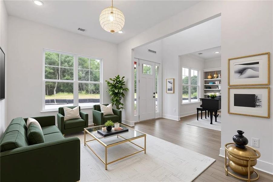 Furnished interior view inside a new home in Traditions of Braselton, Jefferson (Image 7).