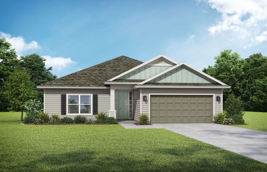 Representative exterior photo of a completed home built from the Etowah by SEDA New Homes in Weston Woods, Jacksonville, FL (Image 2). Representative exterior photo of a completed home built from the Etowah by SEDA New Homes in Weston Woods, Jacksonville, FL (Image 2).