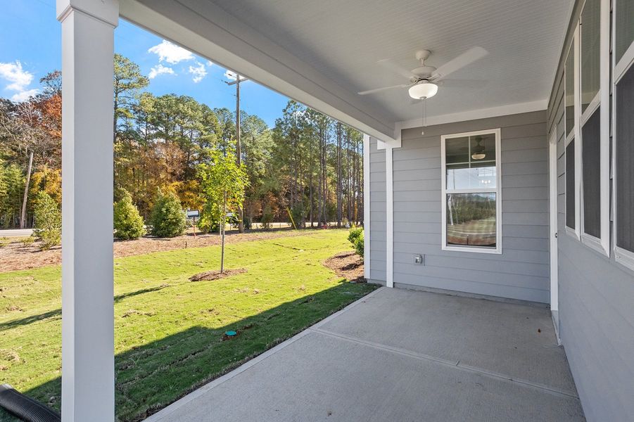 Exterior details and patio area of a home in Sweetbrier, Durham (Image 3).