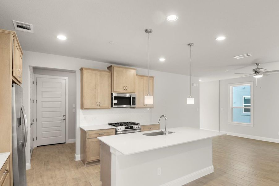 Furnished interior view inside a new home in Clear Creek, Round Rock (Image 6). Furnished interior view inside a new home in Clear Creek, Round Rock (Image 6).