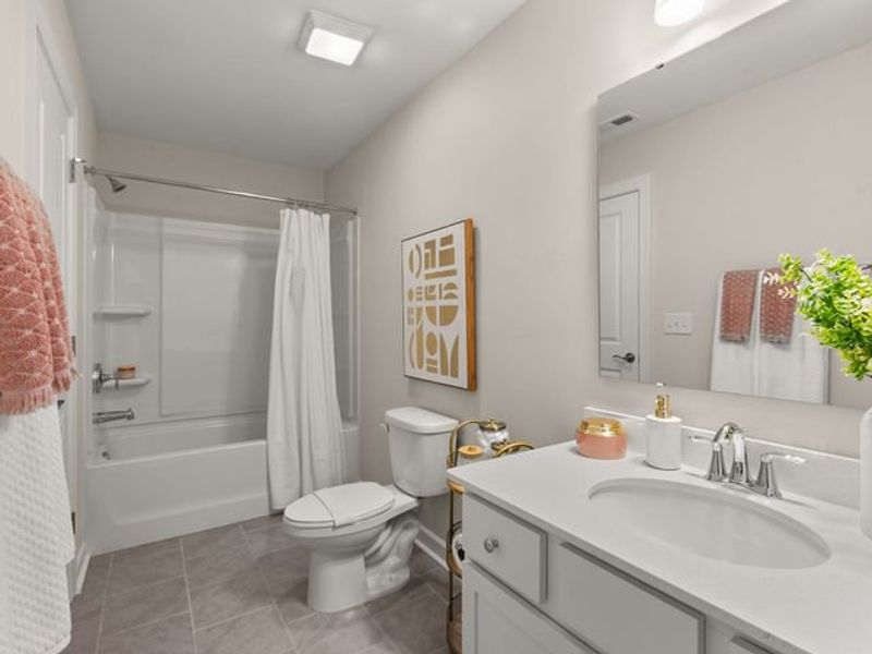 Representative furnished interior of a home built from the Montcrest by True Homes in White Oak Creek Crossing, Angier (Image 25).