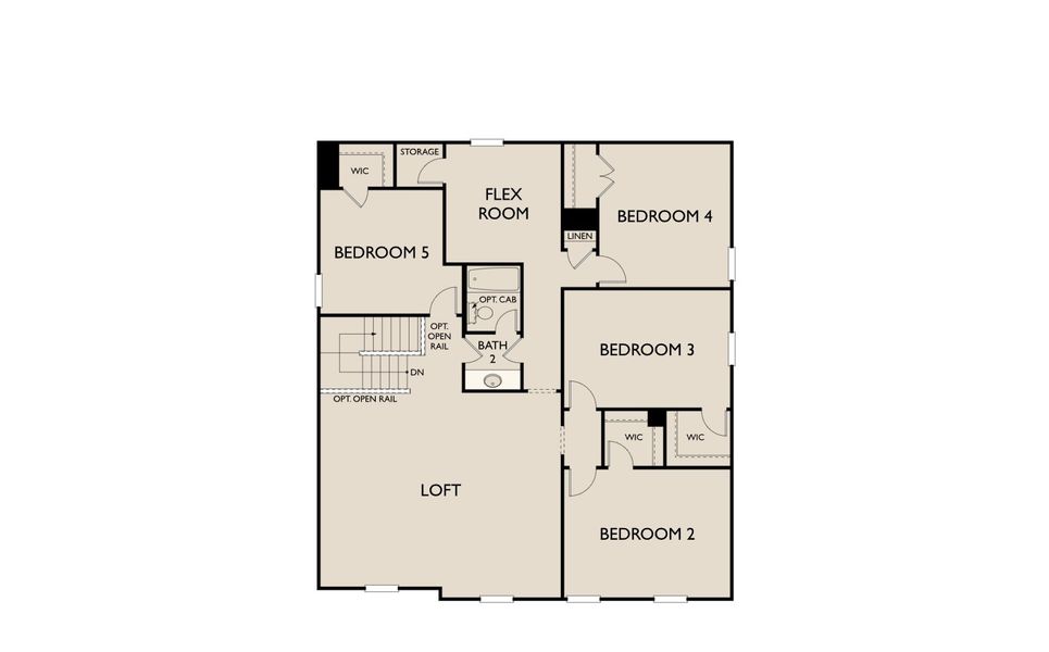2D floor plan layout for the Gage by Ashton Woods in The Heights at Saddlebrook Ranch 60's, Schertz, TX (Image 5).