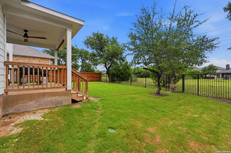 Exterior details and patio area of a home in Ventana, Bulverde (Image 3).