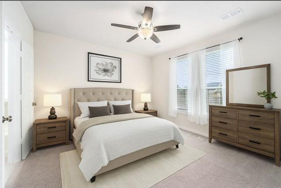 Primary bedroom - virtually staged Primary bedroom - virtually staged