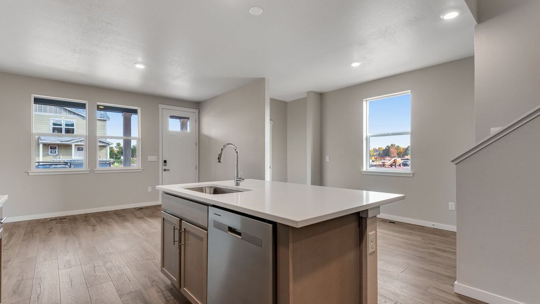 Furnished interior view inside a new home in Horizon Uptown, Aurora (Image 7). Furnished interior view inside a new home in Horizon Uptown, Aurora (Image 7).
