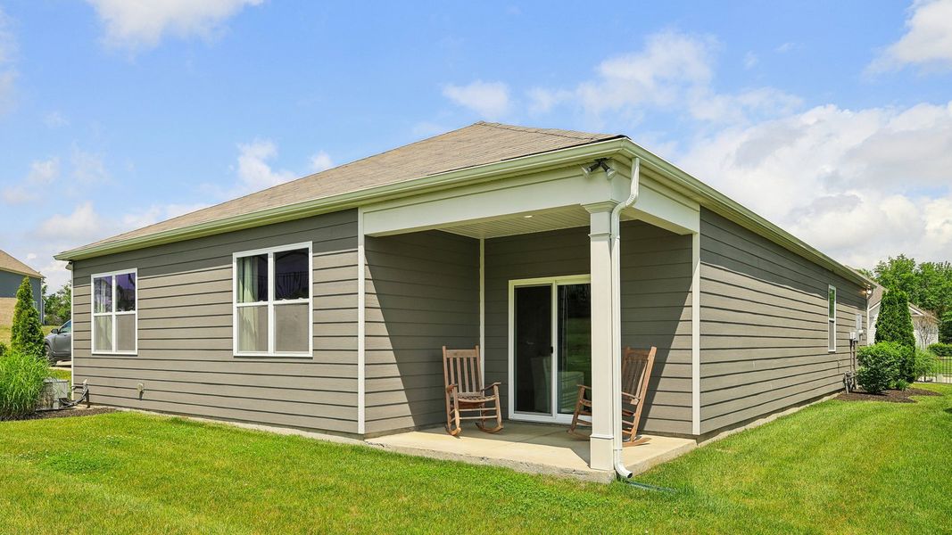 Exterior details and patio area of a home in Reserve at Hickory Ridge, Columbia (Image 3).