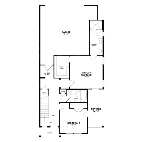2D floor plan layout of this home in Urban Homes at Easton Park, Austin, TX (Image 4). 2D floor plan layout of this home in Urban Homes at Easton Park, Austin, TX (Image 4).