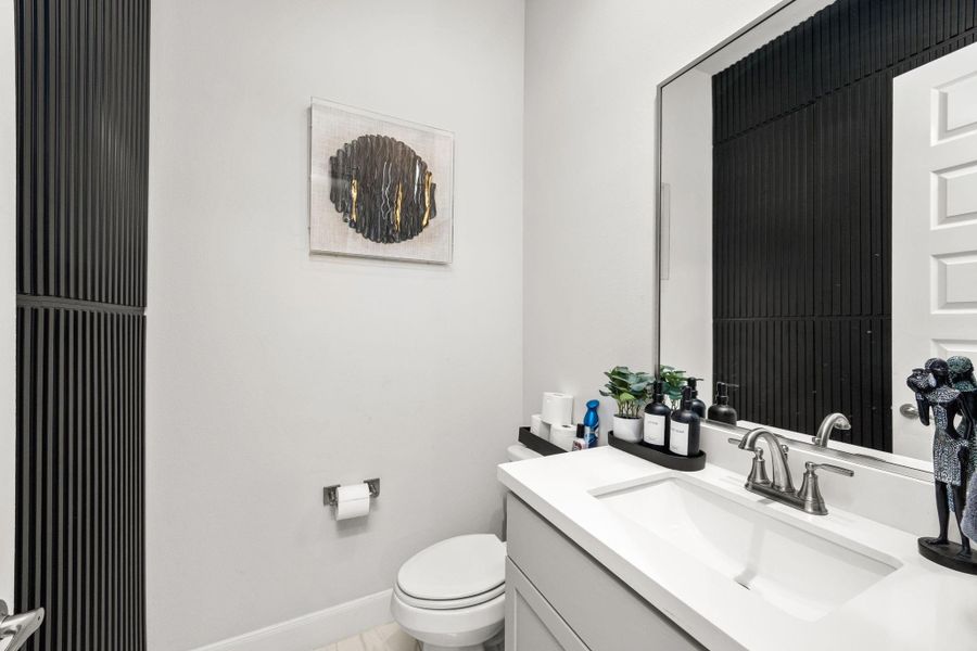 Furnished interior view inside a new home in The Corner At Buffalo Pointe, Houston (Image 14).