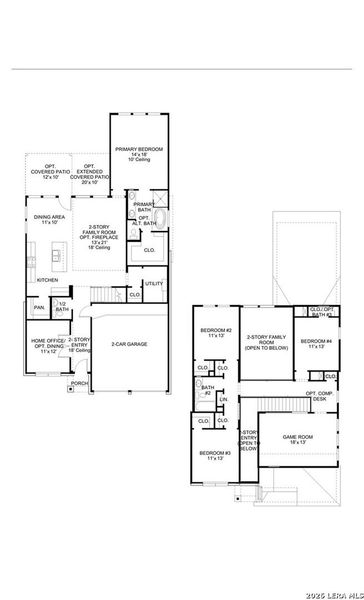 2D floor plan layout of this home in Kallison Ranch, San Antonio, TX (Image 2). 2D floor plan layout of this home in Kallison Ranch, San Antonio, TX (Image 2).