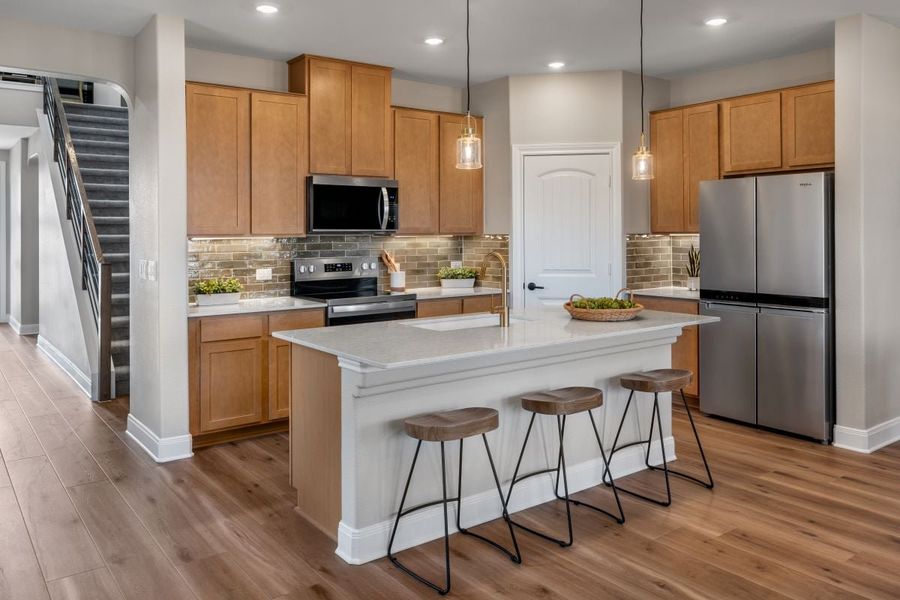 Representative furnished interior of a home built from the 2527 Modeled by KB Home in Creekside at Estancia, Austin (Image 7).