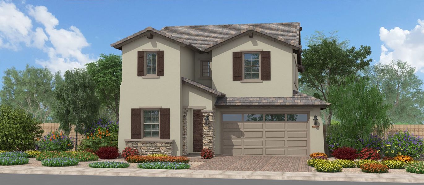 Representative exterior photo of a completed home built from the Silversmith by Fulton Homes in Redwood Valley at Acclaim, Avondale, AZ (Image 7).
