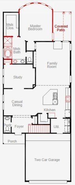 2D floor plan layout of this home in Two Step Farm, Montgomery, TX (Image 3).