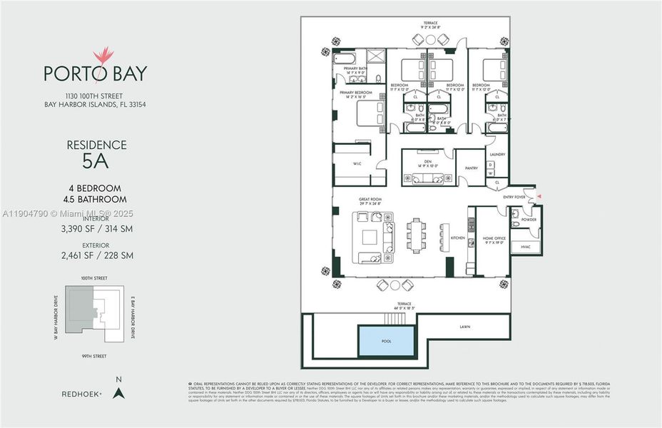 2D floor plan layout of this home in , Bay Harbor Islands, FL (Image 3).