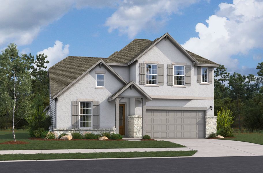 Representative exterior photo of a completed home built from the Aransas by Beazer Homes in Veranda: Premier, San Antonio, TX (Image 6). Representative exterior photo of a completed home built from the Aransas by Beazer Homes in Veranda: Premier, San Antonio, TX (Image 6).