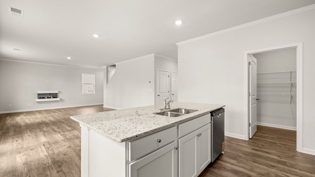 Representative furnished interior of a home built from the Galen by D.R. Horton in Thompson Ridge, Dallas (Image 7).